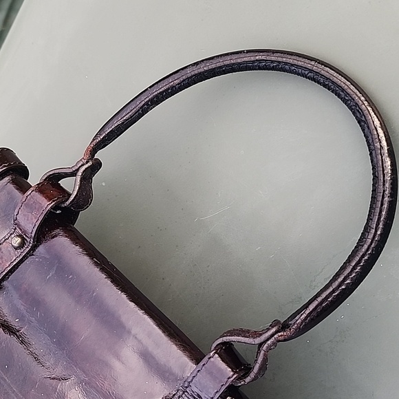 AUTHENTIC RARE FENDI Patent Leather Magic Burgundy Brown Bag - Picture 10 of 16